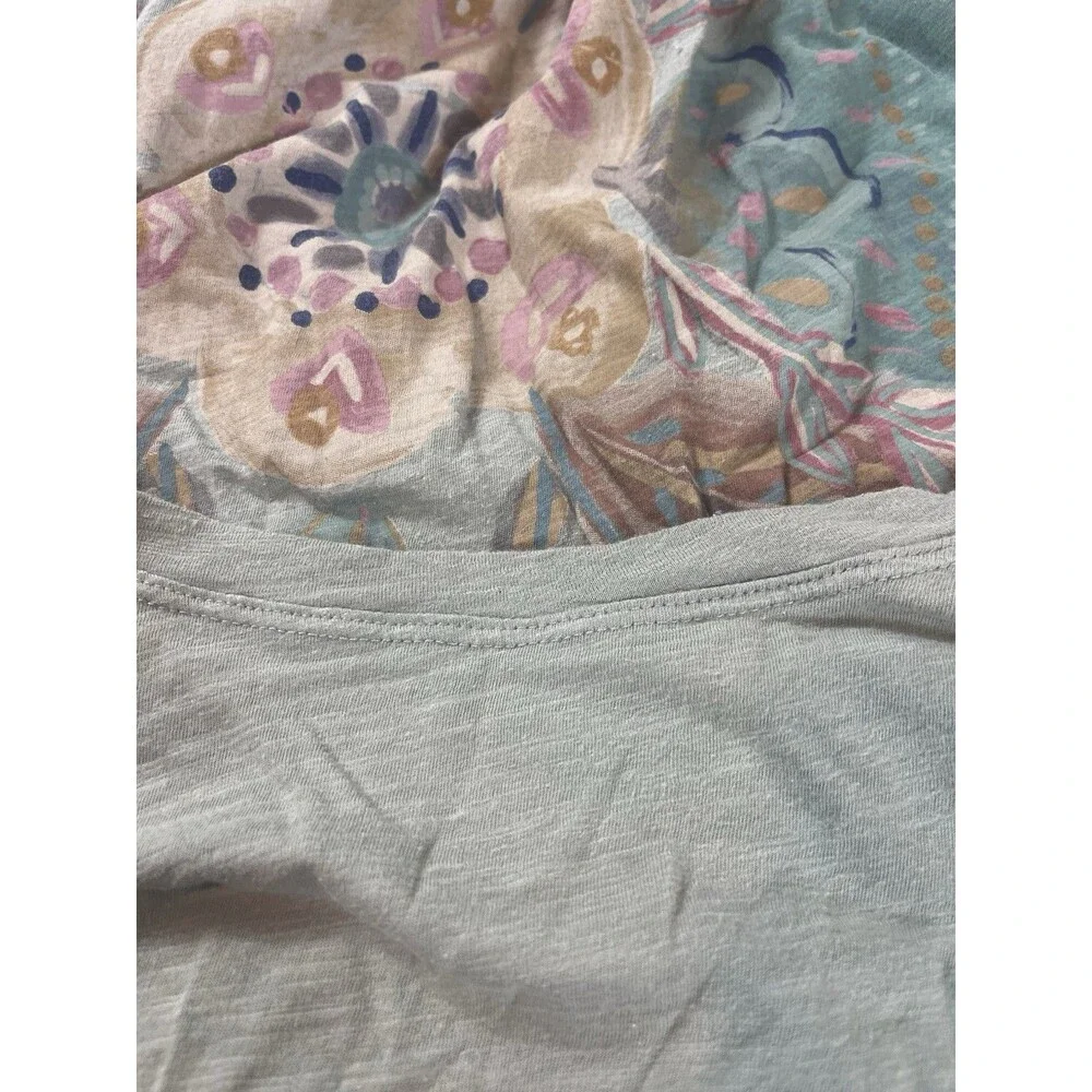 Natural Life Sage Green Long Sleeve Floral Graphic Print T-shirt O/S FLAW